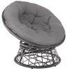 RATTANSESSEL Gargano,92 x 80 x 80,5 cm,grau - Grau, Kunststoff (80/80.5/92cm) - tectake