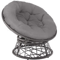 RATTANSESSEL Gargano,92 x 80 x 80,5 cm,grau - Grau, Kunststoff (80/80.5/92cm) - tectake