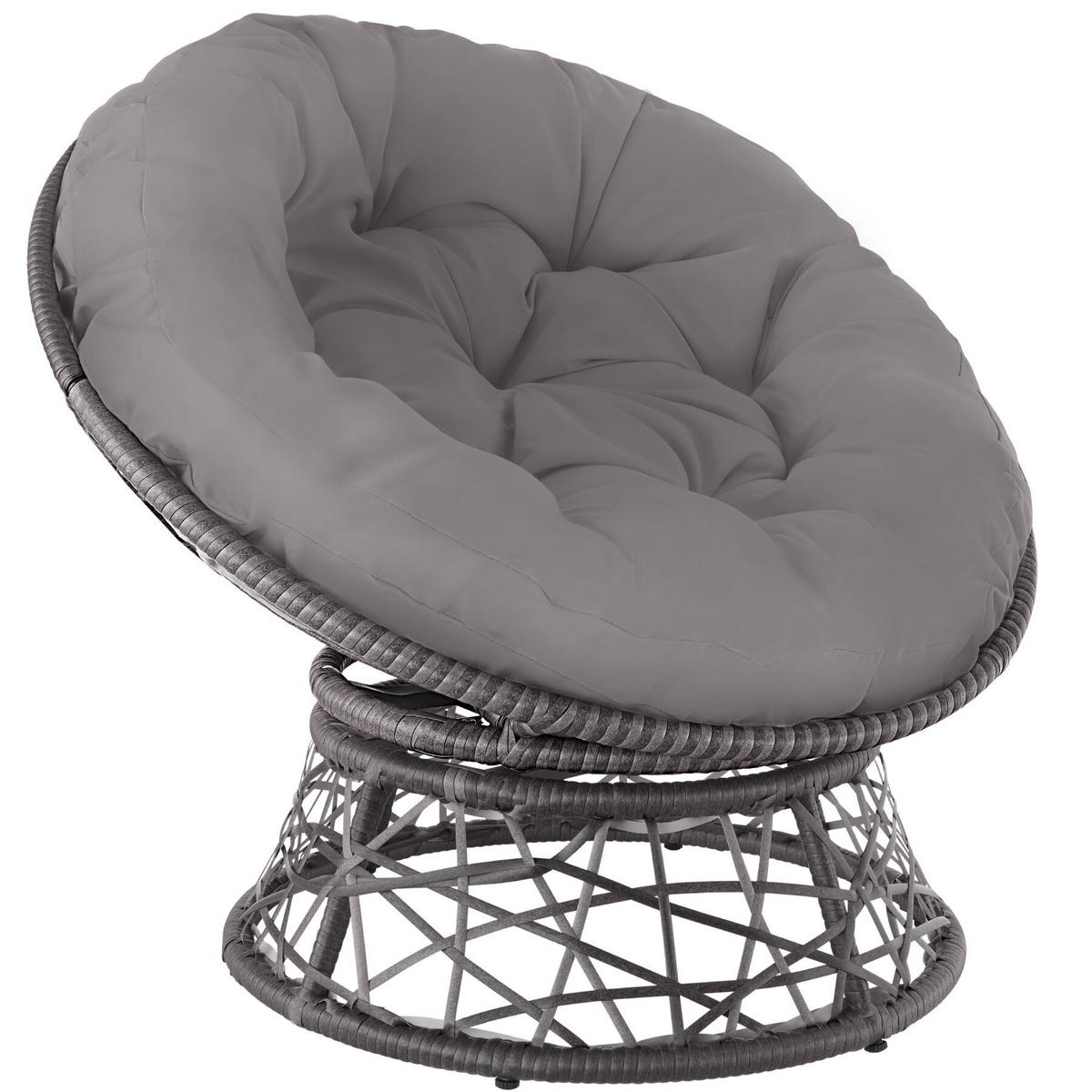 RATTANSESSEL Gargano,92 x 80 x 80,5 cm,grau - Grau, Kunststoff (80/80.5/92cm) - tectake