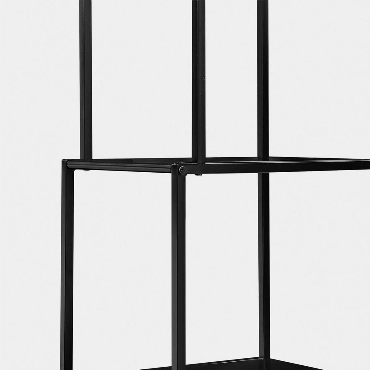 BÜCHERREGAL Ewan Schwarz 77 cm x 185 cm - Schwarz, Metall (77/185/33cm) - Klast Home