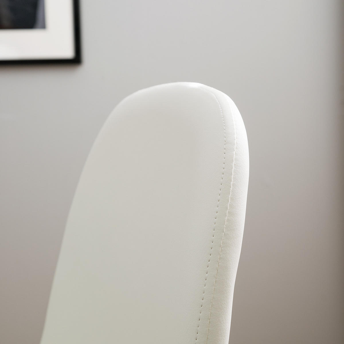 POLSTERSTUHL - Metall / Kunstleder - Weiß, Kunststoff/Metall (44/87/52cm) - home24
