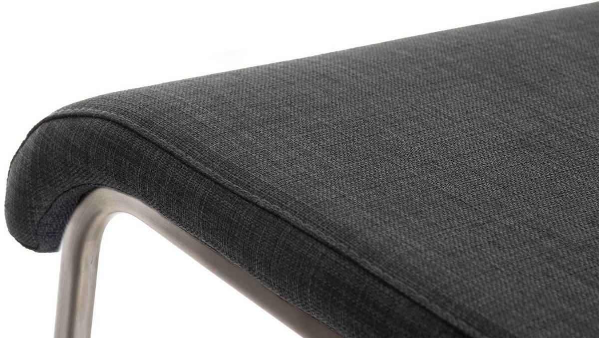 BARHOCKER Stoff Dunkelgrau - Edelstahlfarben/Dunkelgrau, Textil/Metall (41/80/46cm) - CLP