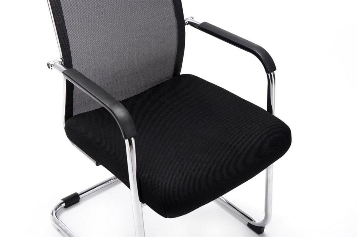 STUHL 2er Set Lederlook schwarz - Schwarz, Textil/Metall (55/106.5/62cm) - CLP