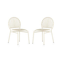 GARTENSTUHL stapelbar 2er-Set - Metall - Beige - CEDEIRA von MYLIA - Beige, Metall (58.5/82/50cm) - Vente-Unique