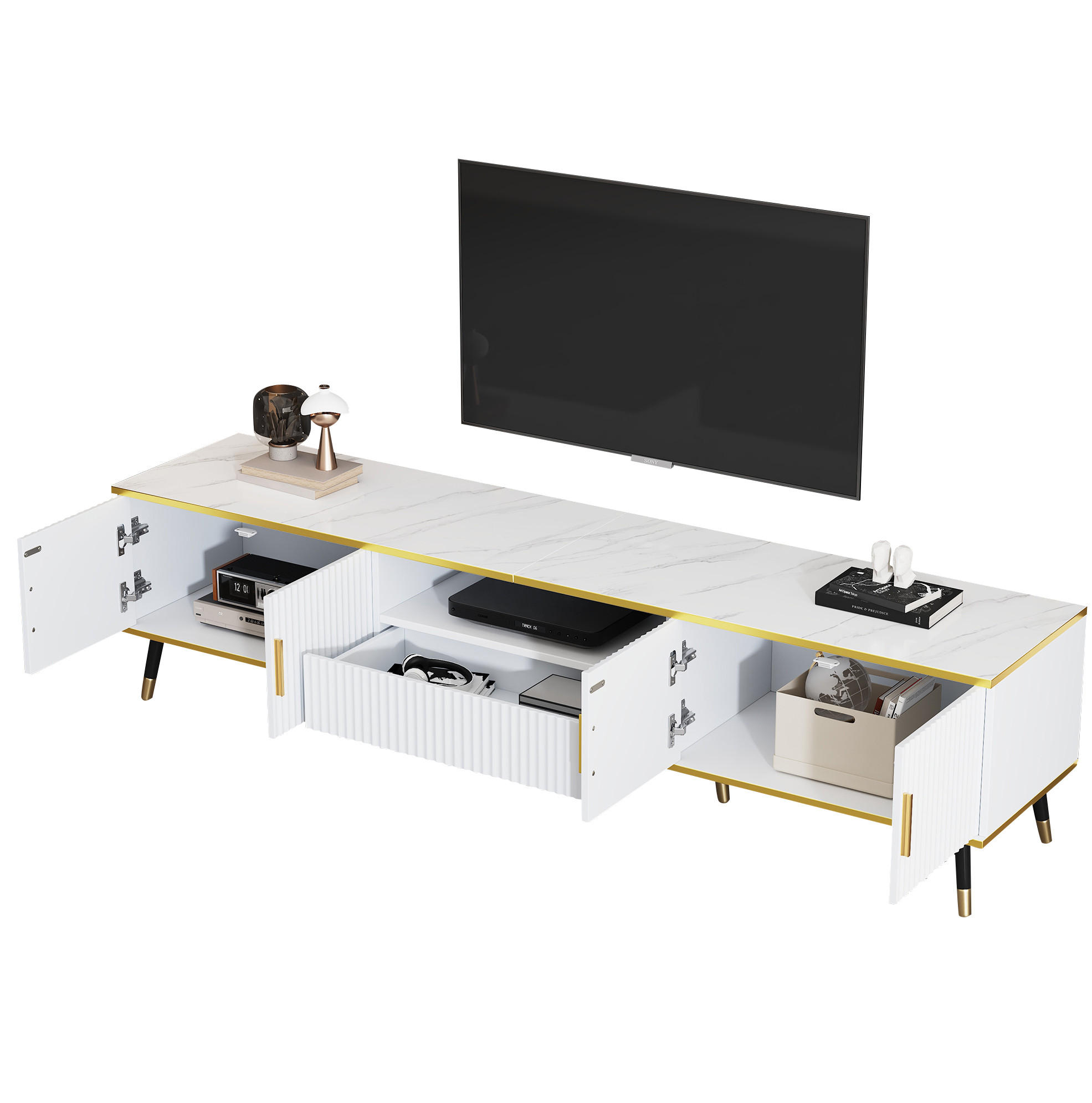 Ivmeu Tv-Lowboard Weiß 200x46x40 cm