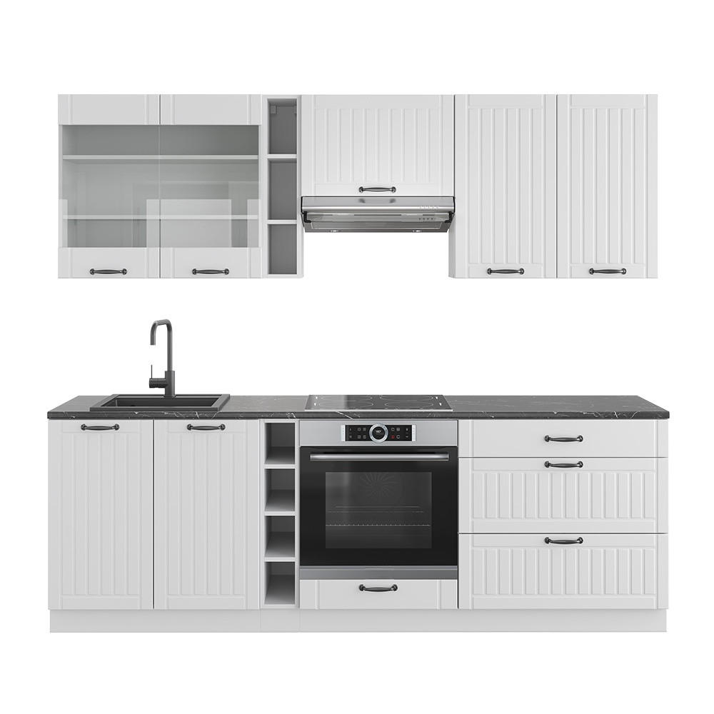 KUHINJSKI BLOK Fame-Line Bela podeželska hiša/bela 235 cm brez delovne plošče - bela, leseni material (235/206.8/46cm) - Vicco