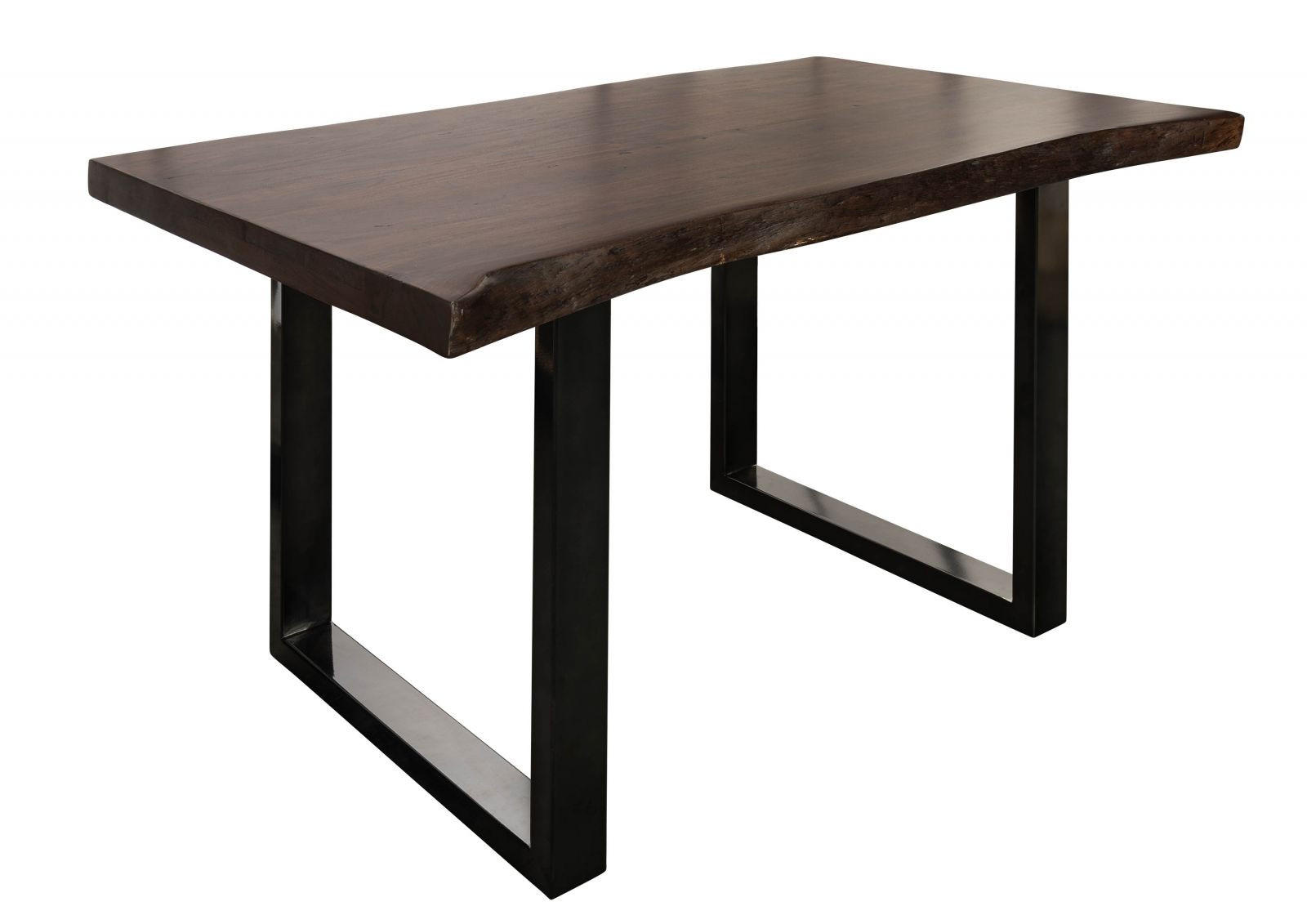 BAUMTISCH Akazie 140x90x77 braun lackiert / U-Beine anthrazit glänzend FREEFORM 5 - Anthrazit/Braun, Holz (140/90/77cm) - Massivmoebel24