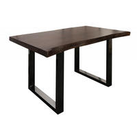 BAUMTISCH Akazie 140x90x77 braun lackiert / U-Beine anthrazit glänzend FREEFORM 5 - Anthrazit/Braun, Holz (140/90/77cm) - Massivmoebel24