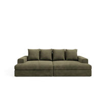 SOFA 4-Sitzer Cord Grün olive - Dunkelgrün, Textil (167/42/272cm) - Furnisell