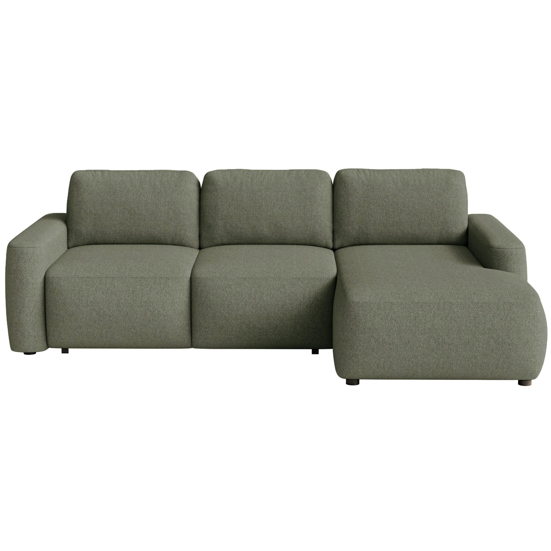 ECKSOFA Carnos Mini Olivgrün Chenille - Schwarz/Olivgrün, Kunststoff/Textil (164/238cm) - Selsey