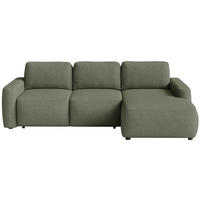 ECKSOFA Carnos Mini Olivgrün Chenille - Schwarz/Olivgrün, Kunststoff/Textil (164/238cm) - Selsey