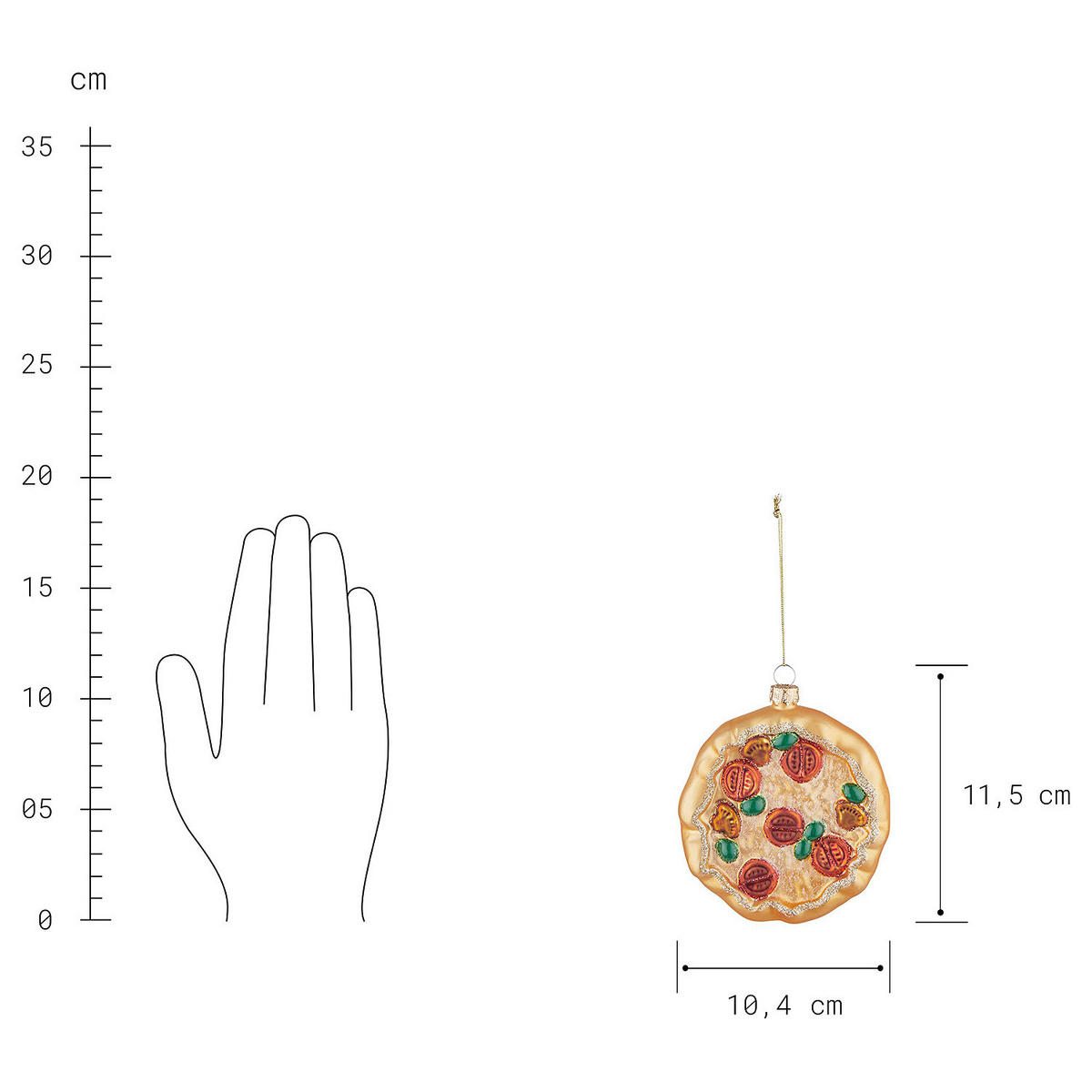 BAUMANHÄNGER Hang On Pizza - Goldfarben, Glas (10/12/2.4cm) - Butlers
