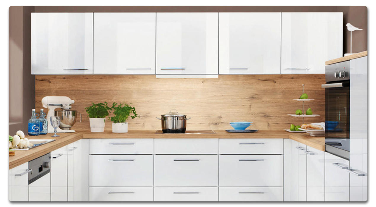 Küchenrückwand Ideen mit Holz