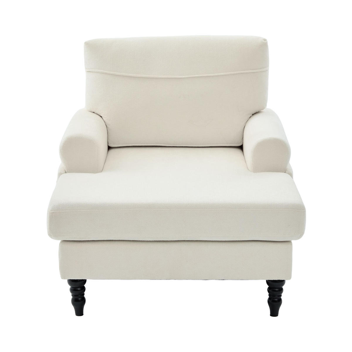 RELAXSESSEL Liege,hochdichte Polsterung,Seitentaschen,Chenille,Beige - Beige, Textil (97/86/125.5cm) - LVHOM