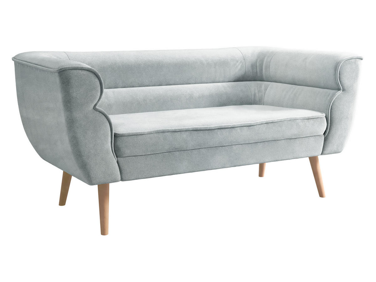 SOFA Bal 2 - Hellgrau/Naturfarben, Holz/Textil (142/75/74cm) - MIRJAN24