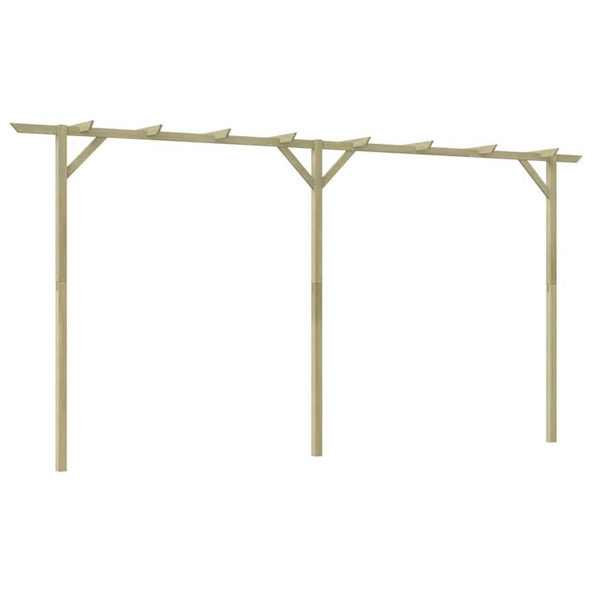 PERGOLA mit 3 Pfosten, 41/40/203 cm, aus Holz - Braun, Holz (410/205/40cm) - vidaXL