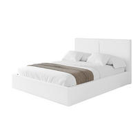 POLSTERBETT mit Bettkasten und Lattenrost, Bett mit Matratze H3/H4 - VANTO 180x200 Weiß Kunstleder - Weiß Hochglanz, Holzwerkstoff/Textil (180/200cm) - ALTDECOR