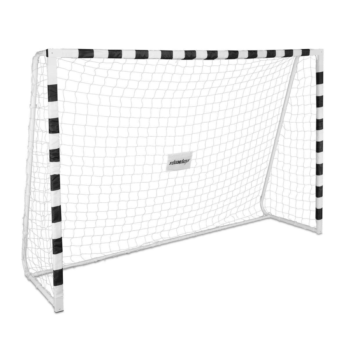 FUSSBALLTOR - Weiß, Kunststoff/Textil (300/90cm) - Relaxdays