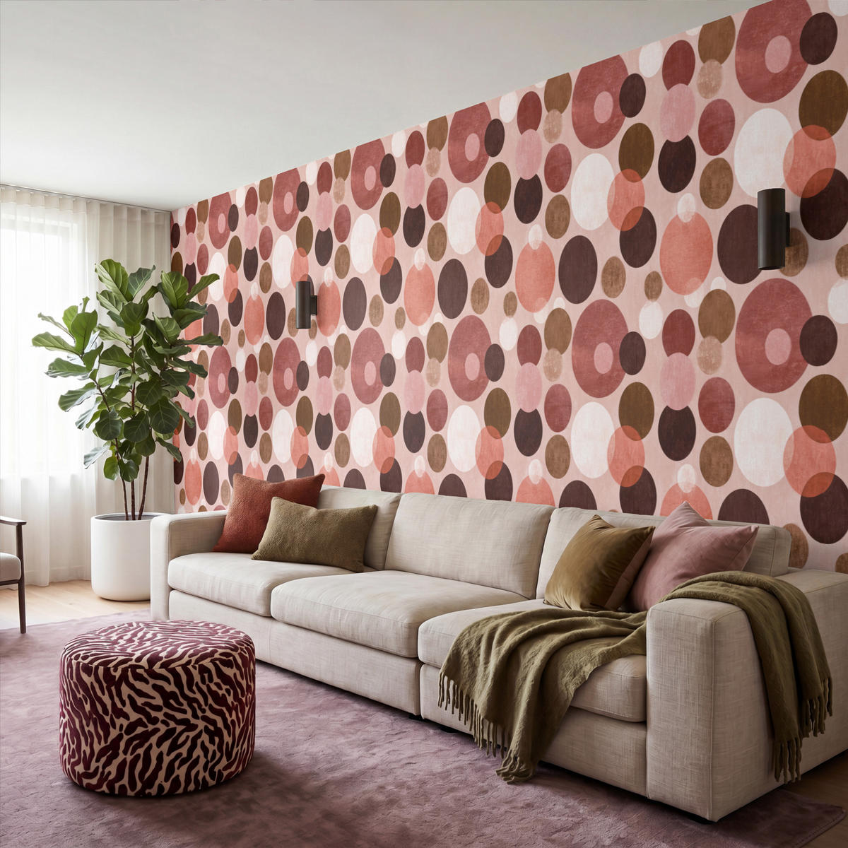 TAPETE - Kreise - Modern - Farbenfroh - 500x200 cm - Multicolor, Papier (500/200cm) - OnlyWow