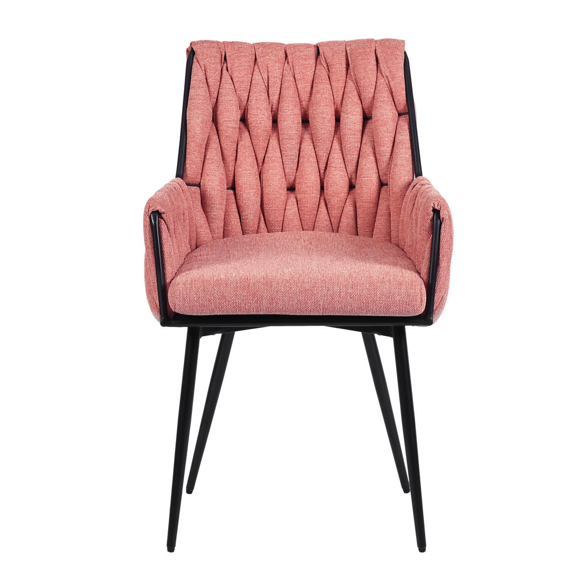 ESSZIMMERSTUHL Stoff rosa - Pink, Holzwerkstoff/Metall (53/83/47cm) - Urban Meuble