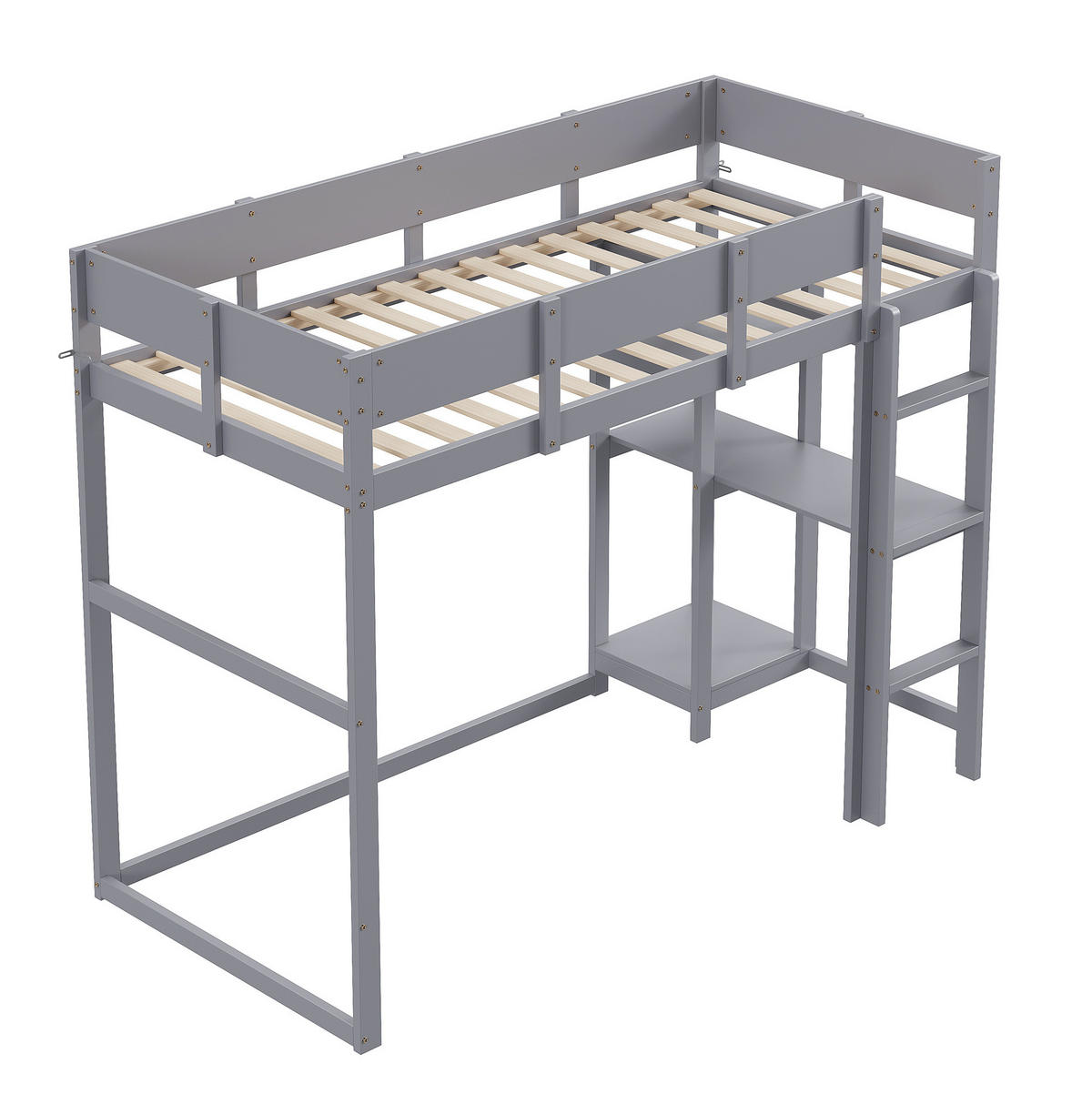 HOCHBETT mit Ablageregal 90x200 cm Kiefernholz Grau - Grau, Holzwerkstoff (90/200cm) - Beauniv