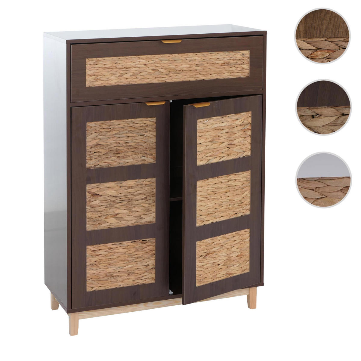 KOMMODE Walnuss Dekor - Walnussfarben, Holz (80/115/35cm) - MCW