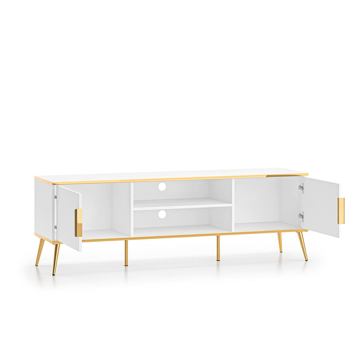 TV-MÖBEL Zora Weiß - Weiß, Holzwerkstoff (160/53/40cm) - Petits-meubles