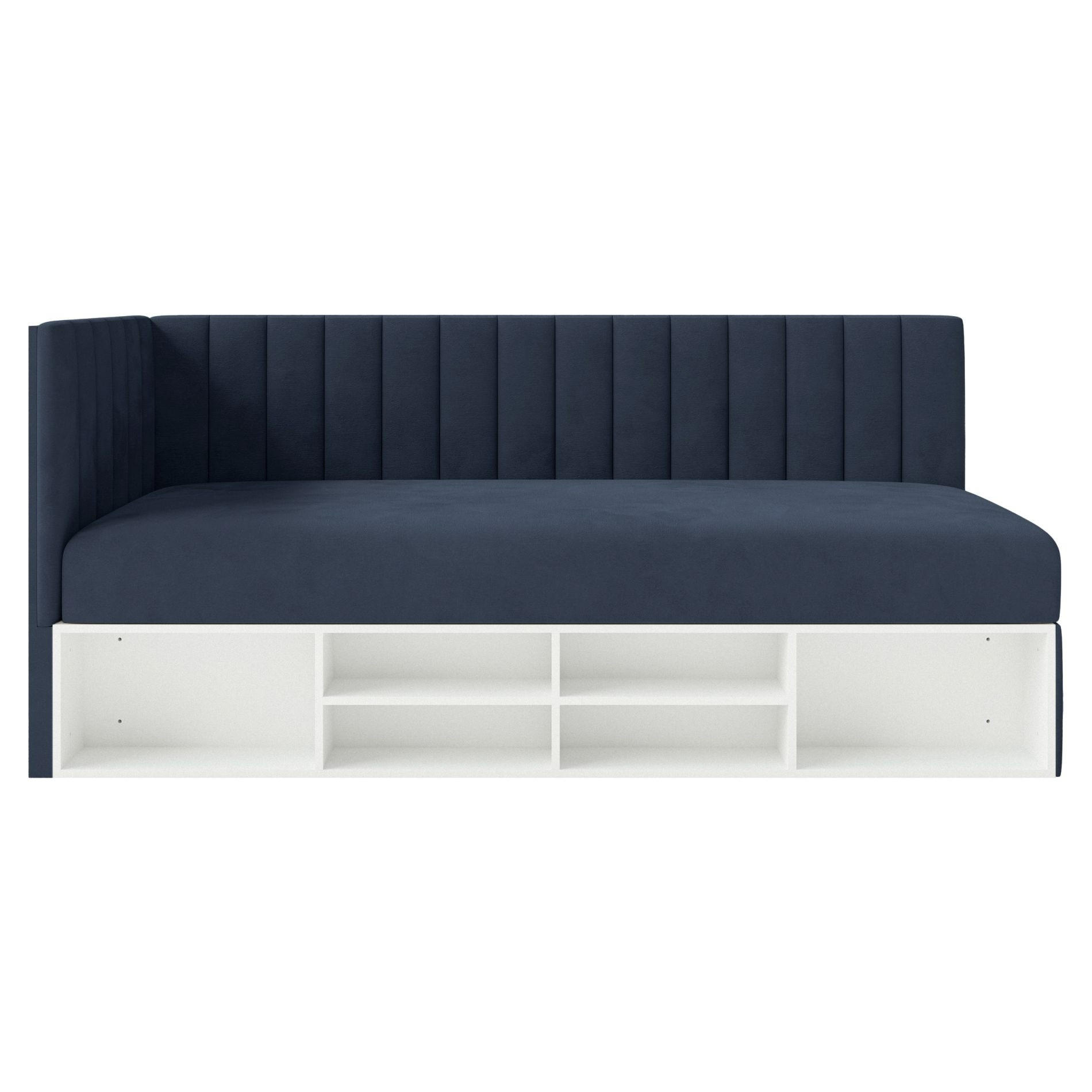 JUGENDBETT Ventrio Dunkelblau Easy-Clean-Samtbezug 90x200 cm - Graphitfarben, Kunststoff/Textil (90/200cm) - Selsey