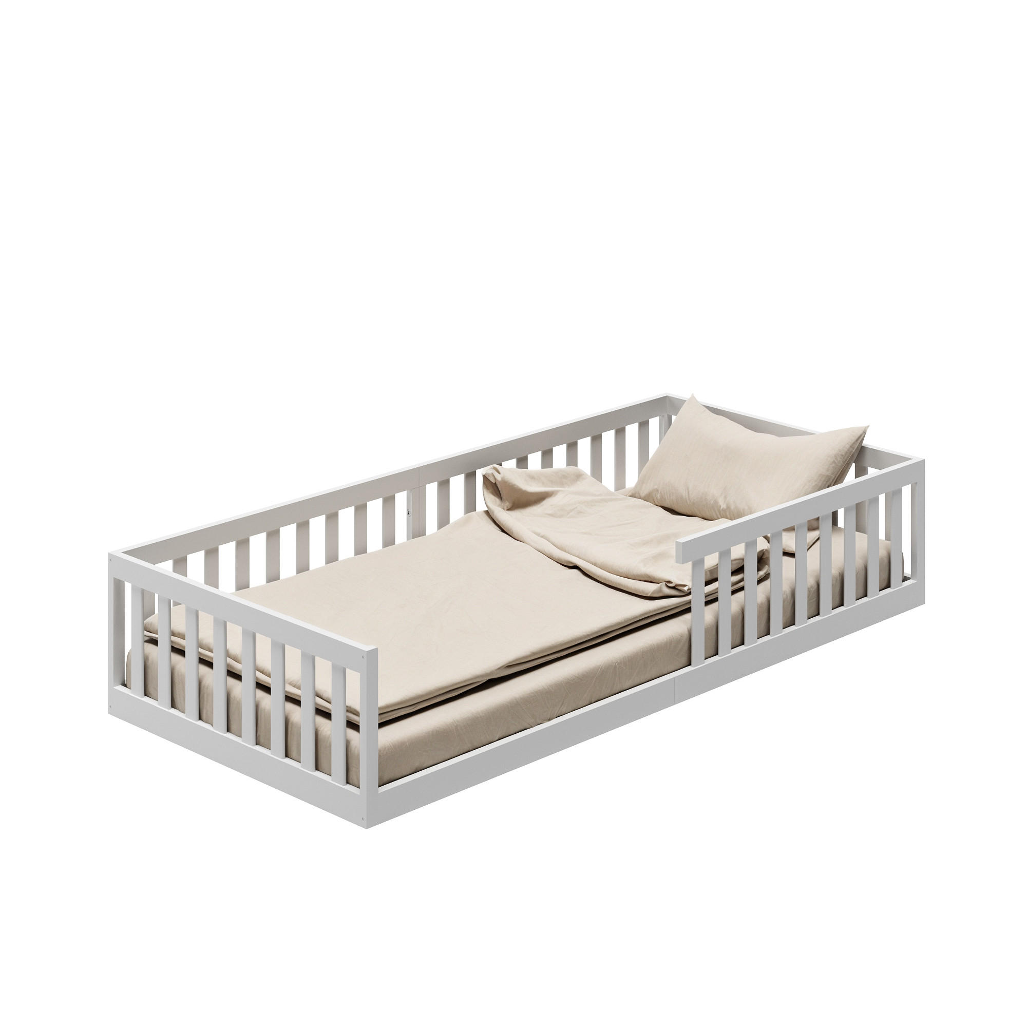 BODENBETT 90x200 cm in Weiß - Weiß, Holz (90/200cm) - Kids Collective