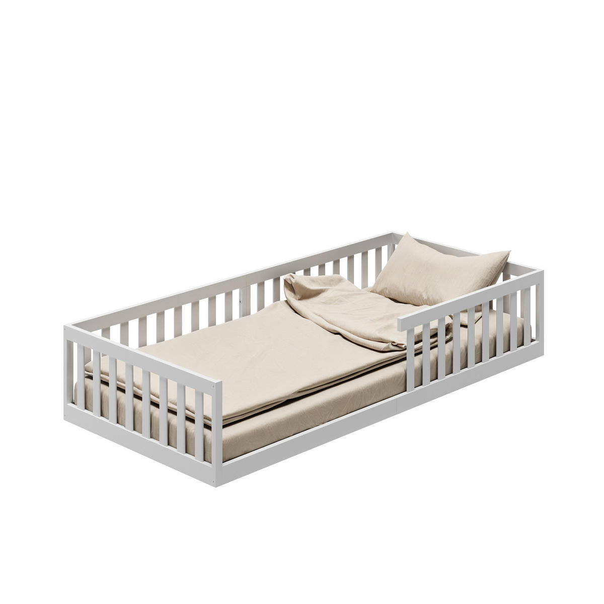 BODENBETT 90x200 cm in Weiß - Weiß, Holz (90/200cm) - Kids Collective