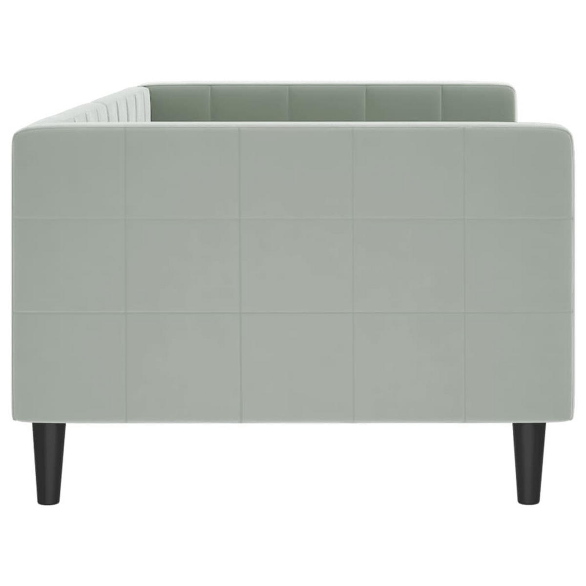 TAGESBETT Hellgrau 90/200 Cm Samt - Grau, Holz (90/200cm) - vidaXL