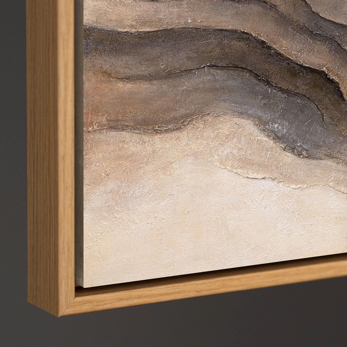 GEMÄLDE Erinnerung der Erde Schattenfugenrahmen Eichefarben 140x100 cm - Eichefarben, Holz (140/100cm) - YS-art gallery