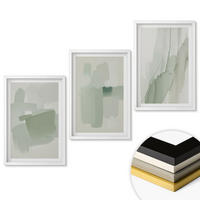 WANDBILDER 3er-Set - 40x60 cm Weißer Rahmen - Abstrakte Aquarellmuster - Weiß, Kunststoff (40/60cm) - ArtPrintCave
