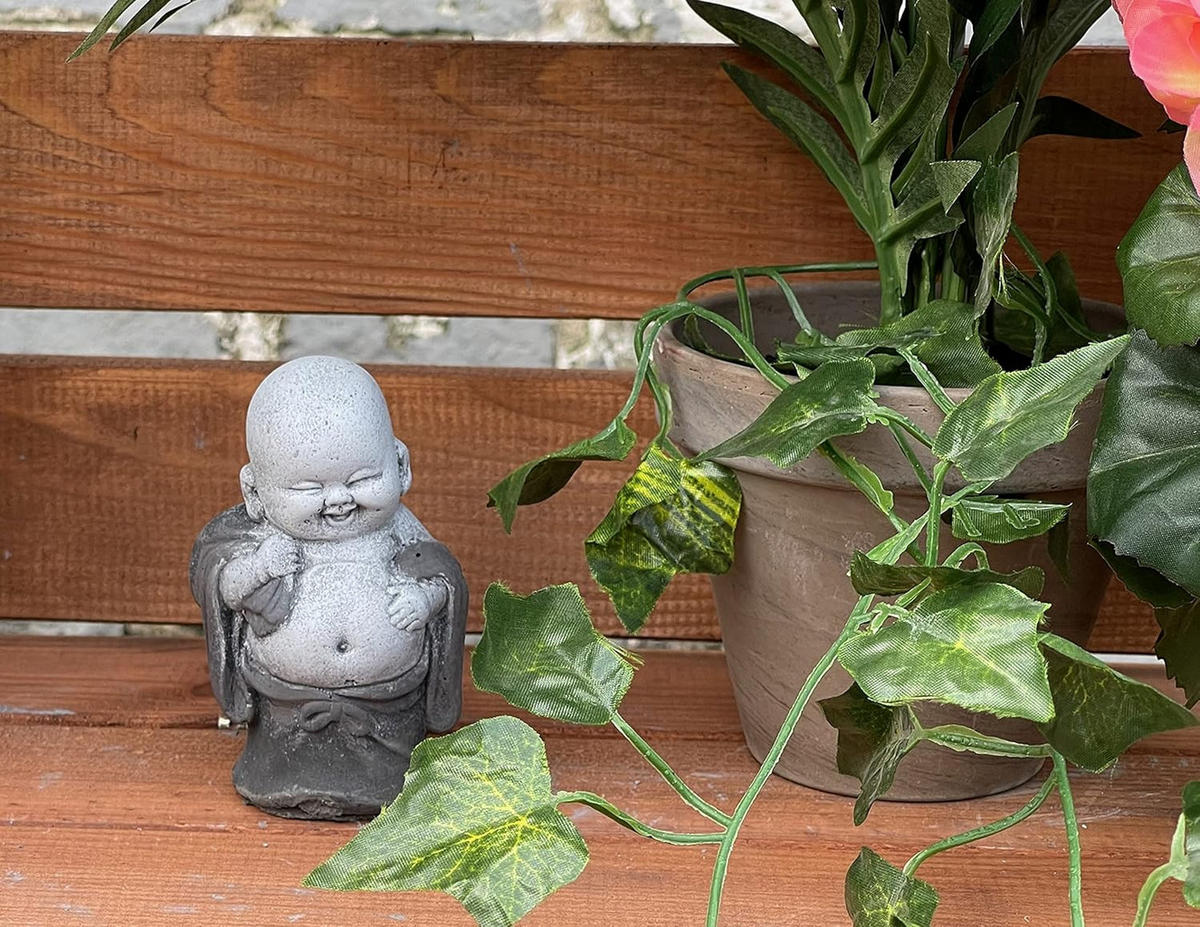 STEINFIGUR Little Shaolin frostfest Steinguss - Grau, Stein (6/9/5cm) - stoneandstyle