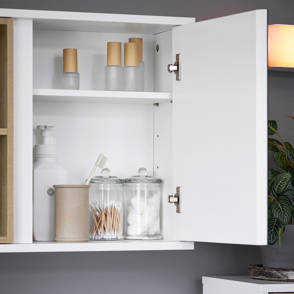 SPIEGELSCHRANK Weiß 60cm - Weiß, Holzwerkstoff (60/45/20cm) - SoBuy