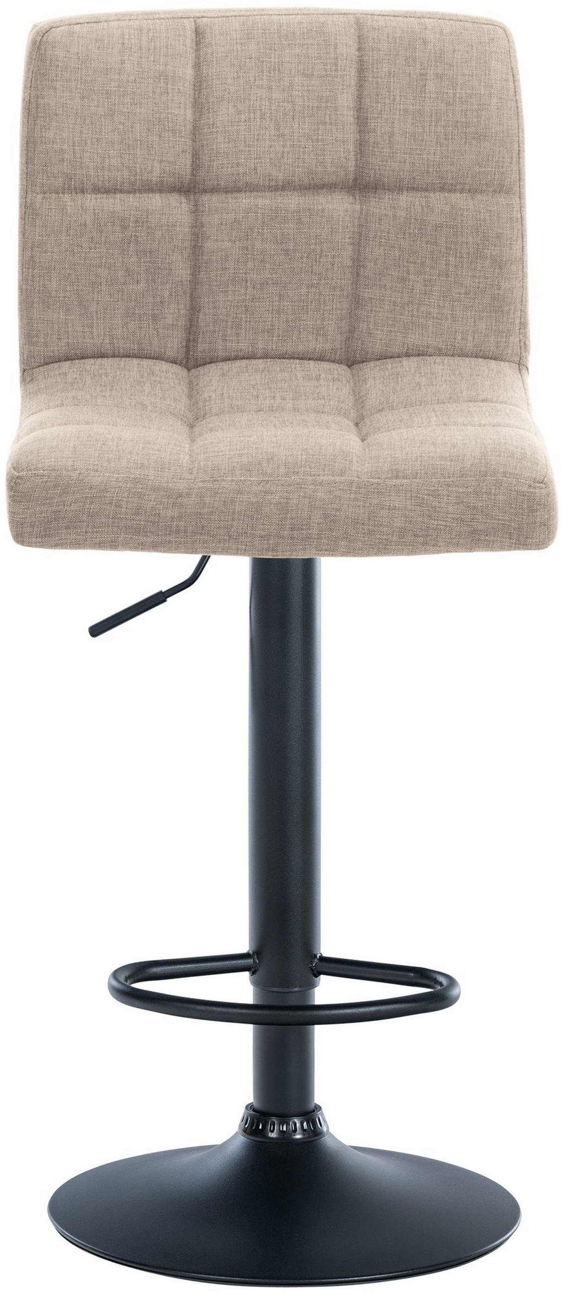 BARHOCKER 2er-Set MADRID Creme Stoff Schwarz - Creme, Textil/Metall (46/94/47cm) - DELUKE