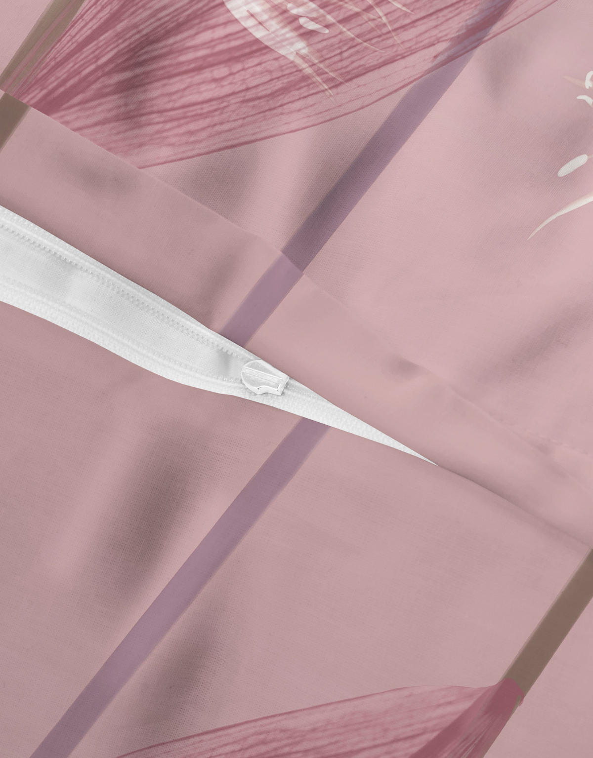 BETTWÄSCHE-GARNITUR Satin Pusteblume rose, 155x200 cm + 80x80 cm - Rosa, Textil (155/200cm) - biberna