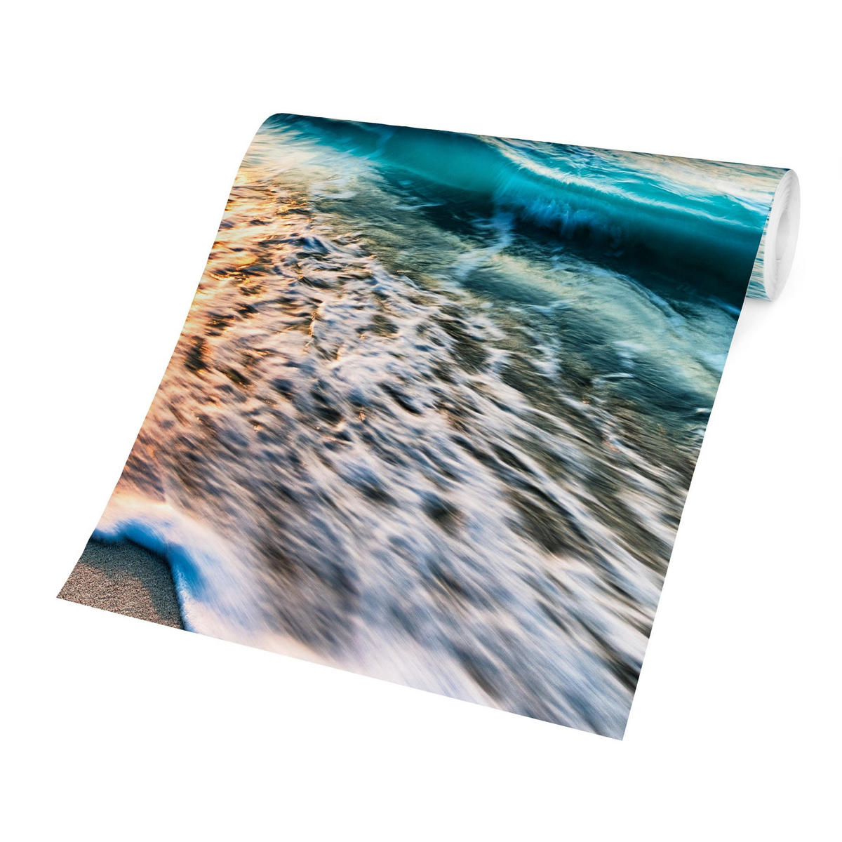 FOTOTAPETE Sonnenuntergang am Strand 288/190 cm - Blau, Papier (288/190cm) - Bilderwelten