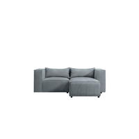 ECKSOFA L-Form Modulo, stoff Lincoln, Blaugrau, Rechts - Grau, Holz (210/185cm) - Kaiser Möbel