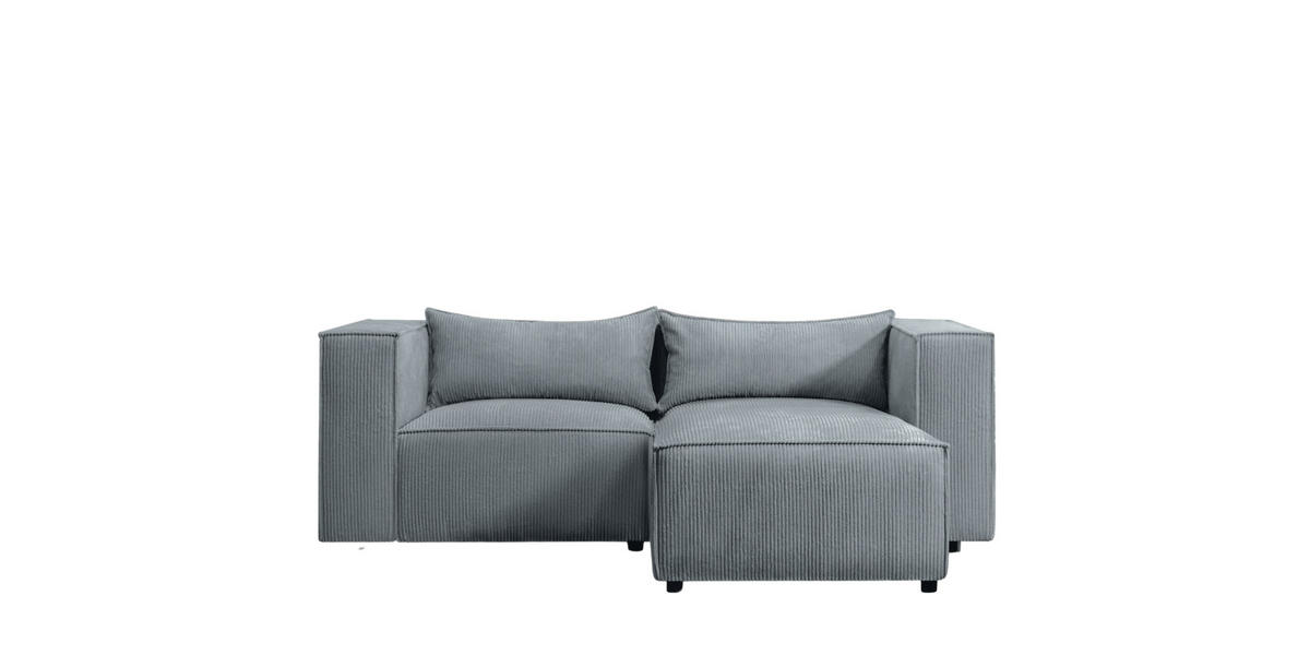 ECKSOFA L-Form Modulo, stoff Lincoln, Blaugrau, Rechts - Grau, Holz (210/185cm) - Kaiser Möbel