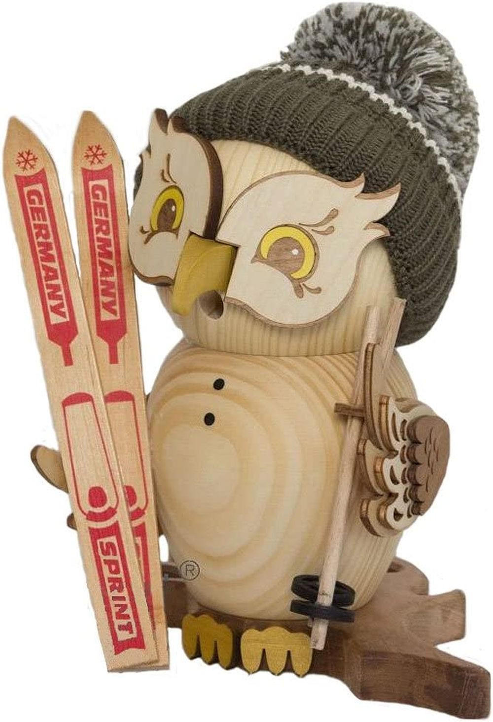 RAUCHFIGUR Skifahrer 15 cm - Multicolor, Holz (10/15/10cm)