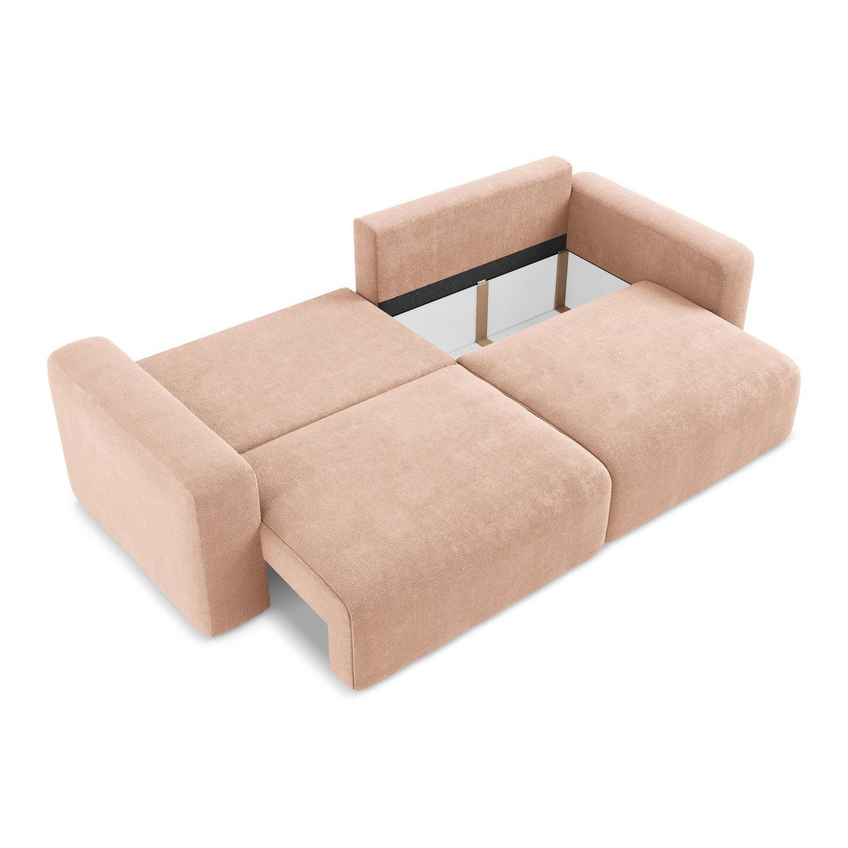 3-SITZER SOFA mit Schlaffunktion Chenille Stoff Pink - Pink/Koralle, Kunststoff/Textil (244/79/102cm) - LaMiaSofa