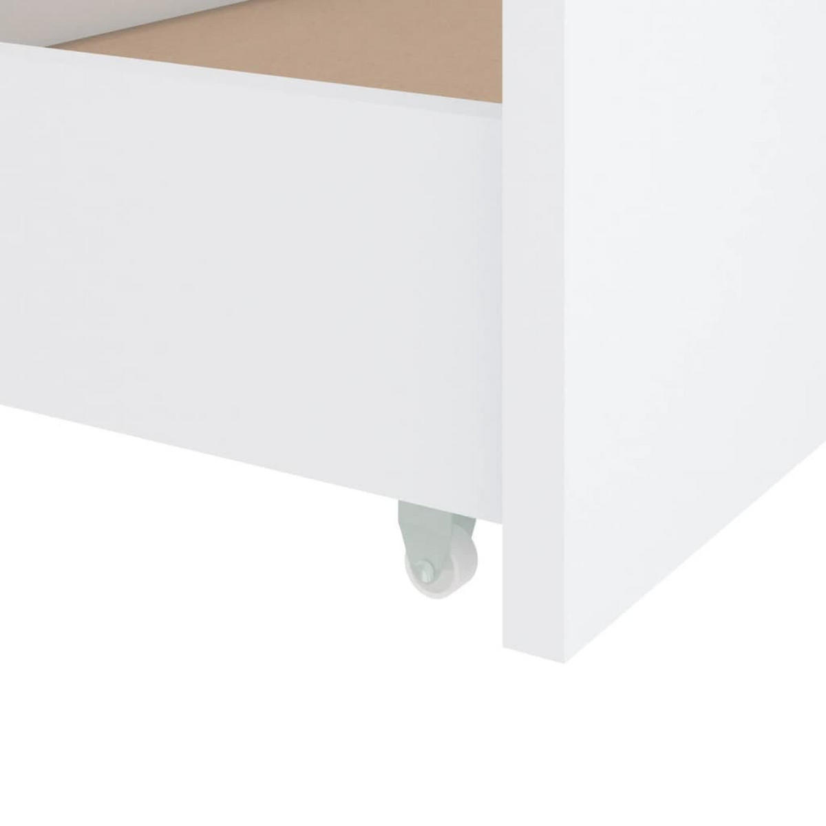 MASSIVHOLZBETT Mit Schubladen Weiss Kiefer 90/200 Cm - Weiß, Textil (90/200cm) - vidaXL