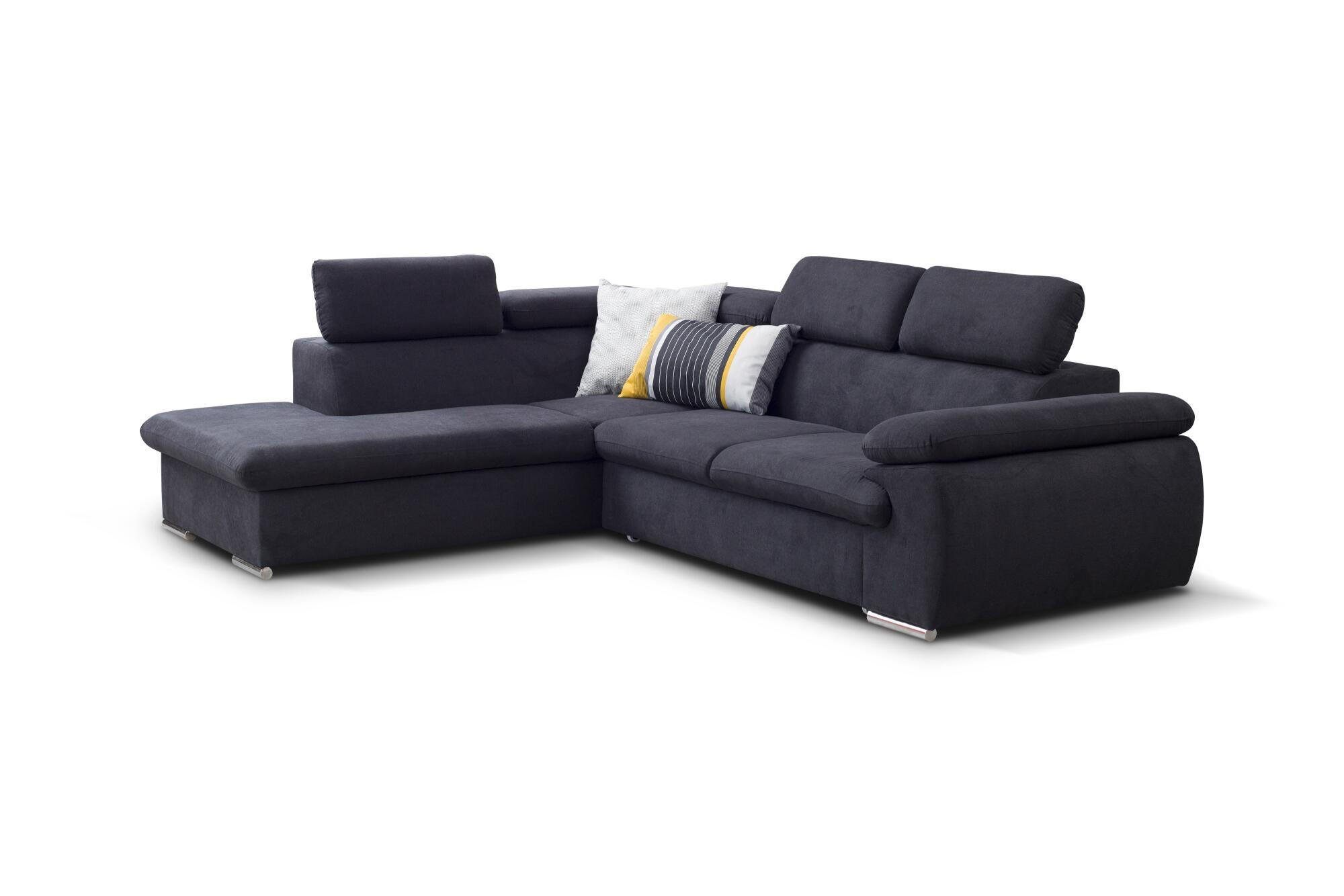 ECKSOFA VIERA Schwarz 271x221x96 cm - Schwarz, Textil (271/221cm) - FURNLUX