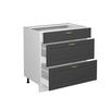 KÜCHENUNTERSCHRANK Fame-Line Anthrazit-Gold 80 cm mit 3 Schubladen AP Eiche - Anthrazit/Graphitfarben, Holzwerkstoff (80/82/60cm) - Vicco