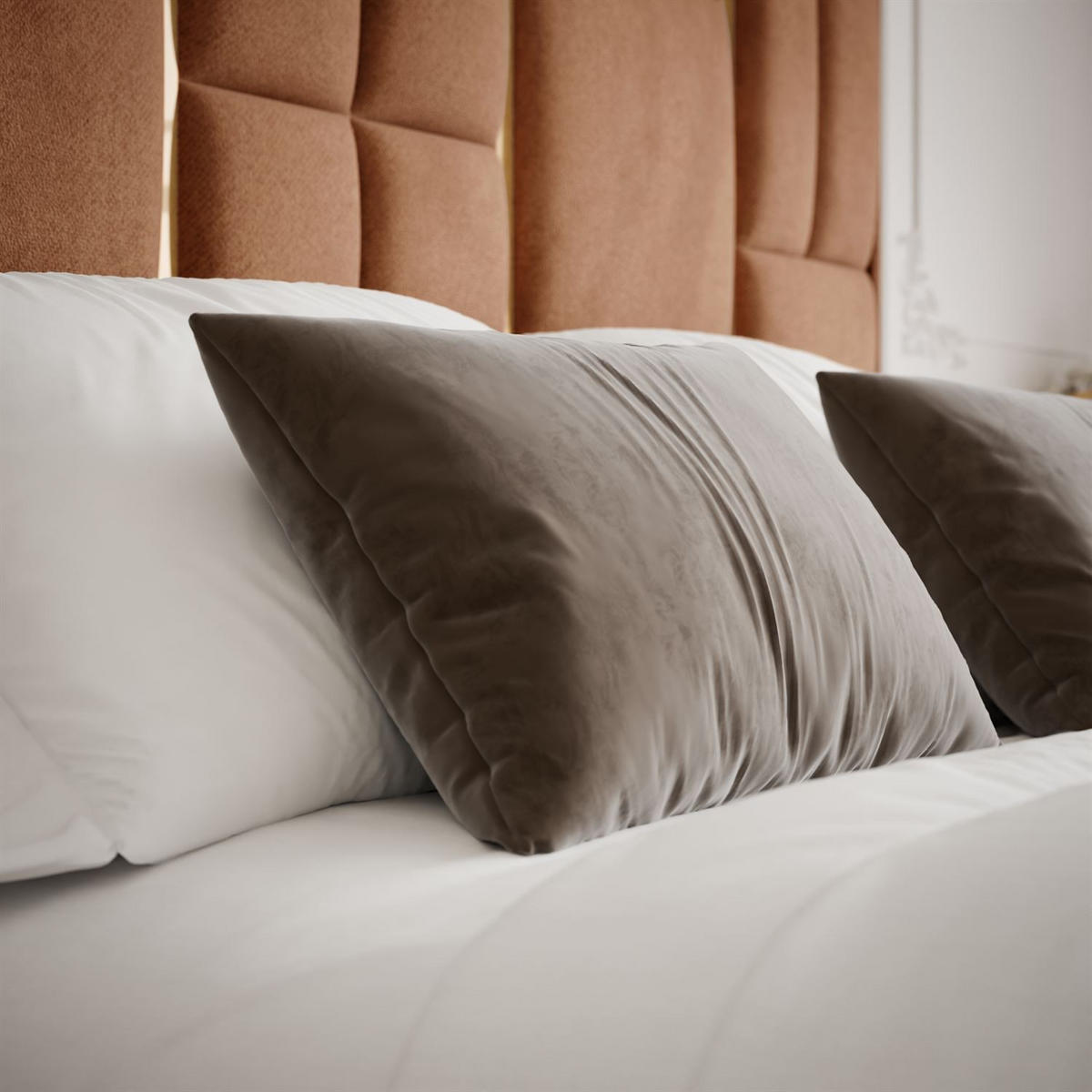 POLSTERBETT BRIGITTE GOLD mit Bettkasten 140x200 cm Element 09 - Orange, Textil (140/200cm) - Lookway