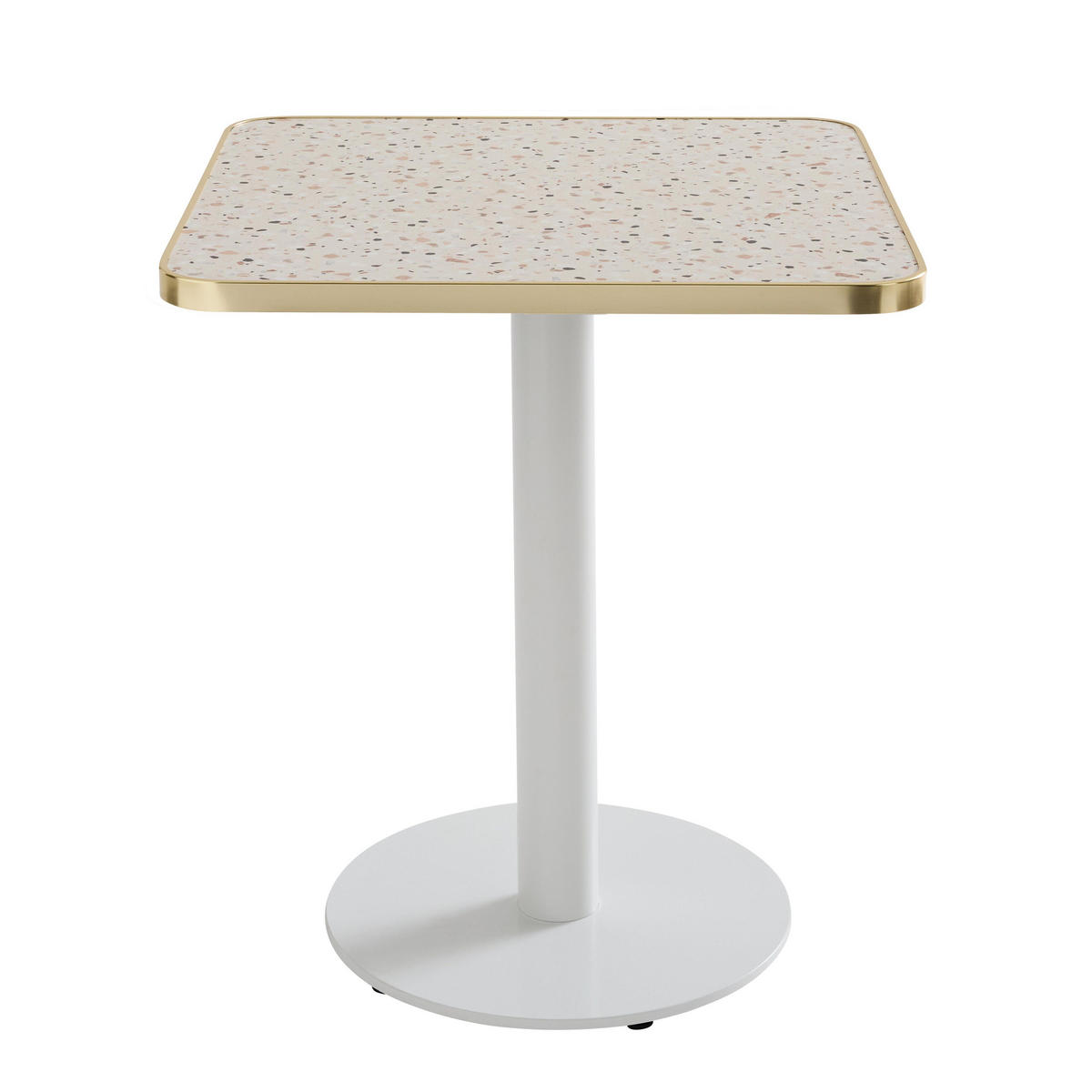 TISCHPLATTE quadratischer 60 cm, Weiß - Goldfarben/Weiß, Holz (60/2.5/60cm) - Oviala