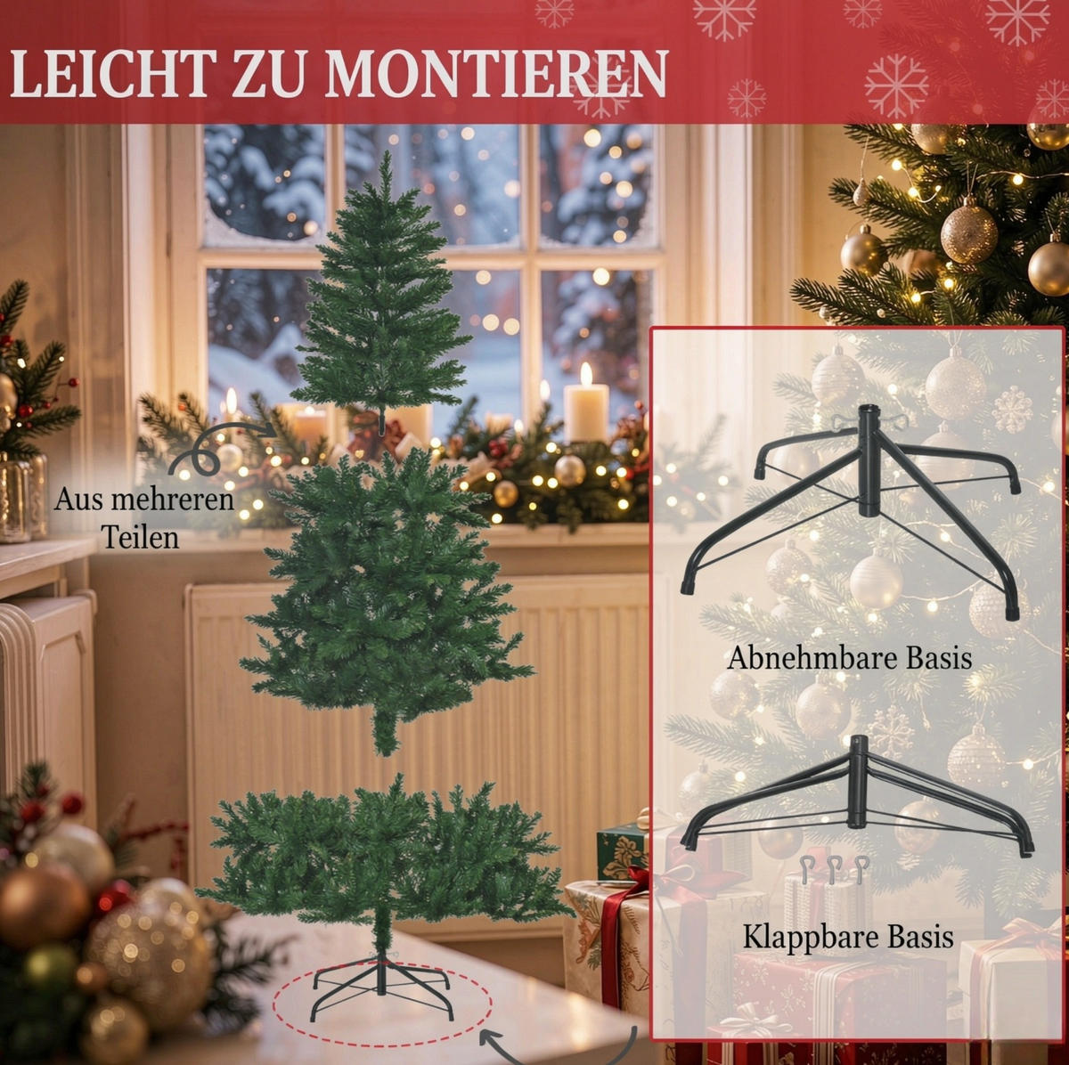 WEIHNACHTSBÄUME & Zubehör 240 cm aus PVC und Metall mit ca. 1499 Zweigen, Grün - Grün, Kunststoff (240cm) - OKMYHOME