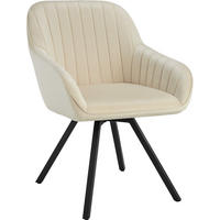 ARMLEHNSTUHL drehbarer Snug 58 x 58 x 82 cm creme - Creme, Textil (58/82/58cm) - tectake