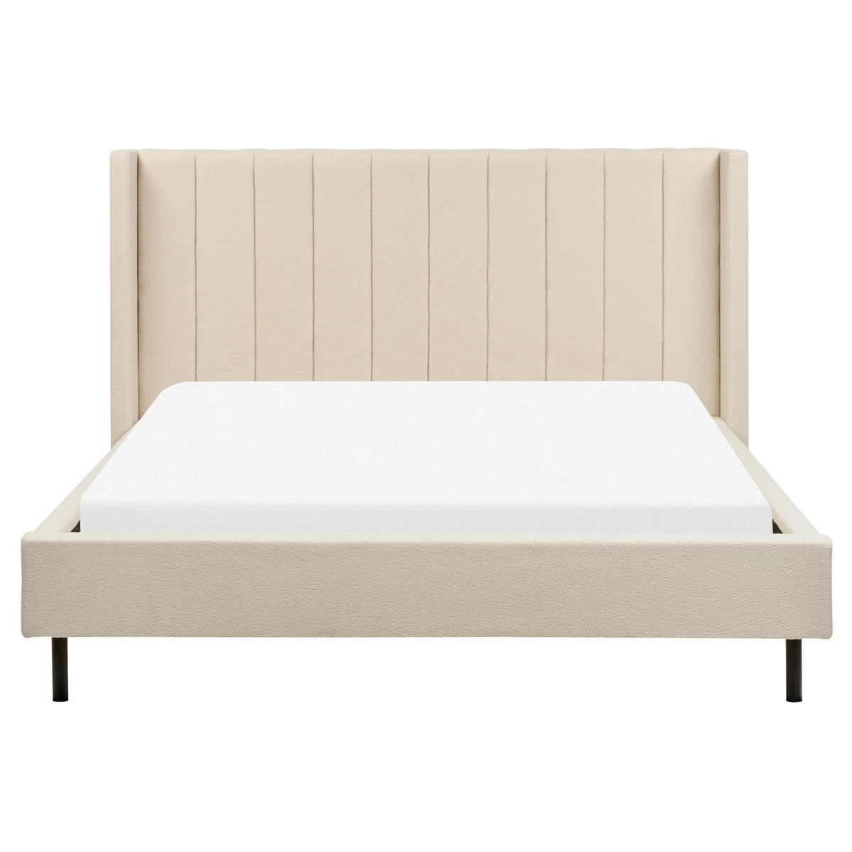 POLSTERBETT mit Lattenrost 160/200 cm Beige Villette - Beige, Textil (160/200cm) - Beliani